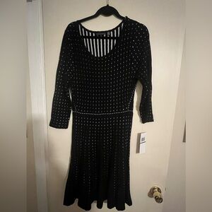 Black & White Fit n’ Flare Sweater knit  Dress